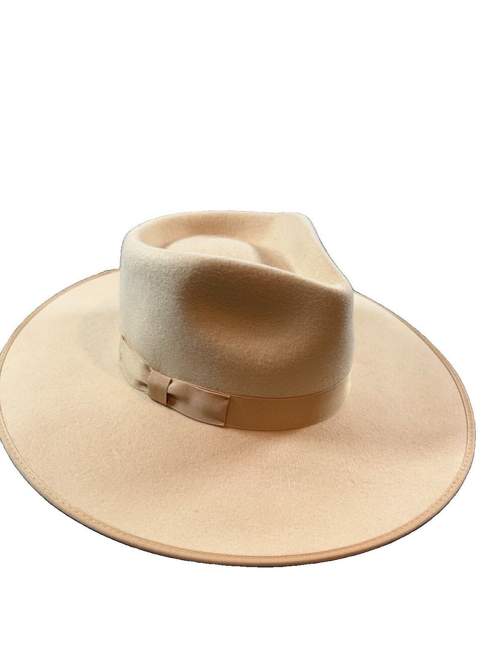 Lack of Color Ivory Rancher Hat 100% Australian Wool Wide Brim Fedora Sz M 57cm